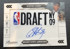 STEPHEN CURRY AUTO 2009 PRESTIGE DRAFT PATCH CARD #7 LTD ED # 1/125 first one!