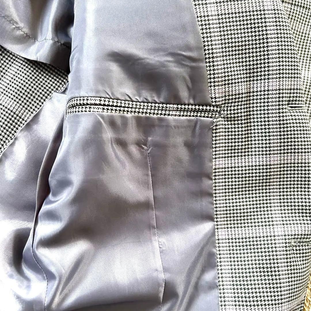 RING JACKET Wool Silk Houndstooth 3 Button Tailor… - image 7
