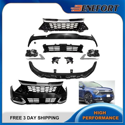 For 2023 2024 Kia Sportage Front Bumper Cover Kit With Grille & Fog Lights