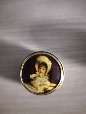Vintage Bentleys Metal Tin Pill Case Portrait Victorian Girl Miniature Trinket