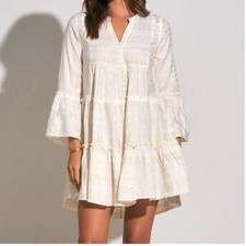 Elan Clara Dress Coverup Mini Babydoll Boho Tropical Vacation Cruise Resortwear