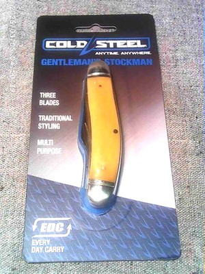REDUCED!  Cold Steel Sowbelly Stockman Knife Yellow Bone Handles 8Cr13MoV Blades
