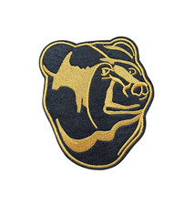 Gold Black Bear Wildlife Outdoors Camping Park Patch, Iron On/Sew On