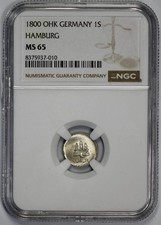 1800 OHK Germany 1 Sechsling Hamburg NGC MS 65