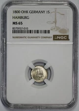1800 OHK Germany 1 Sechsling Hamburg NGC MS 65