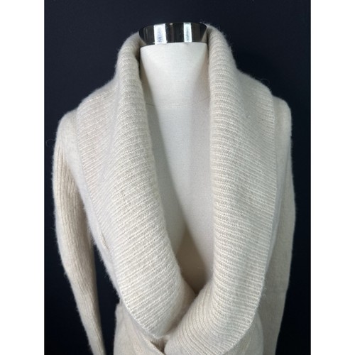 Vtg Abercrombie & Fitch Ribbed Angora Lambswool Collar Women’s Wrap Cardigan M - Picture 3 of 11