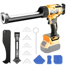 Cordless Caulking Gun for Dewalt 20V Batteries, No-Drip Caulking Gun with LED