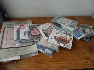 Lot 15 Vtg Needlework kits Cross Stitch&other misc mix of brands cute collection