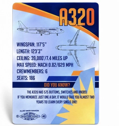Allegiant A320 Trading Card - Teamsters Local 2118 - Excellent Condition image 2