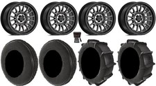 Valor V14 14 Wheels Dark Tint 28 Dune Tires Can-am Commander Maverick