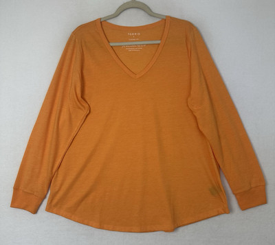 Torrid Signature Jersey Bright Marigold Long Sleeve Girlfriend Tee Size 1 NWT