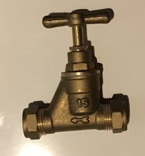 15mm Brass Stopcock Valve for Water Mains Compression Tap