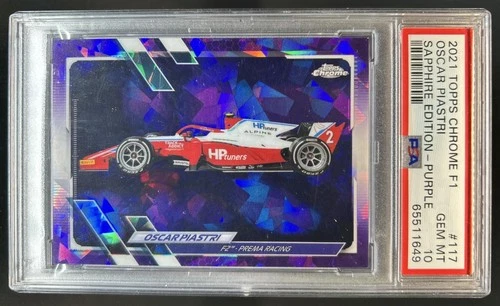 2021 Topps Chrome Sapphire F1 Oscar Piastri Purple #/10 PSA 10 GEM MINT