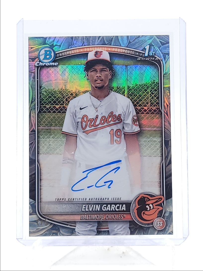 ELVIN GARCIA 2025 BOWMAN CHROME 1ST SUNFLOWER SEEDS SSP AUTO 1/5 Q3967