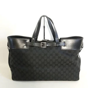 Sac fourre tout en toile noir Gucci Gg