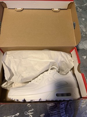 Size 7.5 - Nike Air Max 90 LTR Triple White   SHIPS FAST   