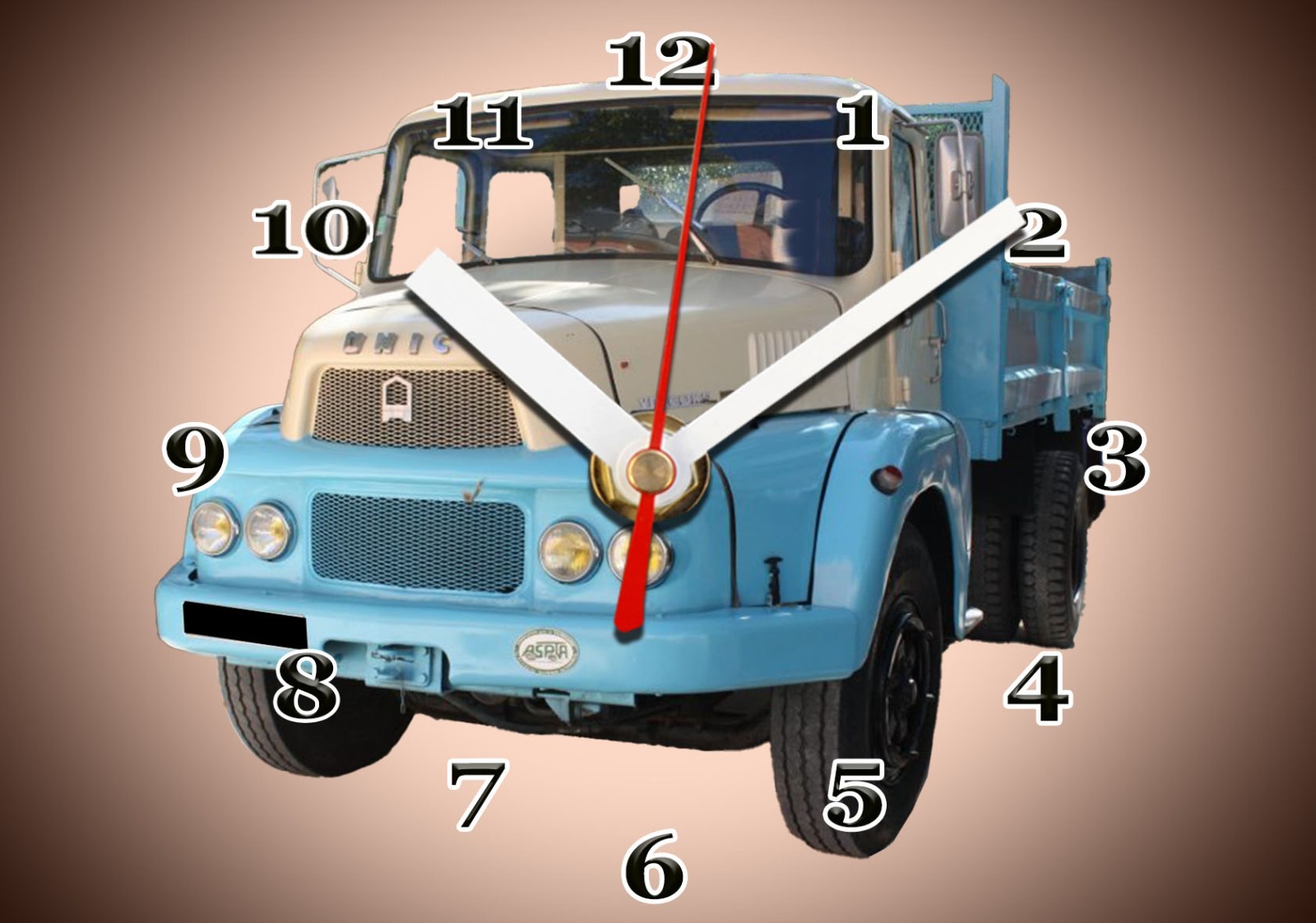 Horloge Camion Unic PR 12 R-02 HM silencieuse pour decorer un mur sans tic-tac
