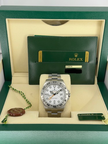 Rolex Explorer II White Dial on Oyster 216570 Complete 2014