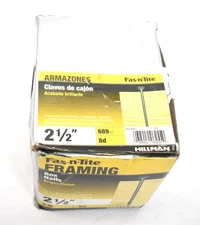 Hillman Fas-N-Tite Framing Box Nails Bright FInish 2-1/2" 5lb Box 461498