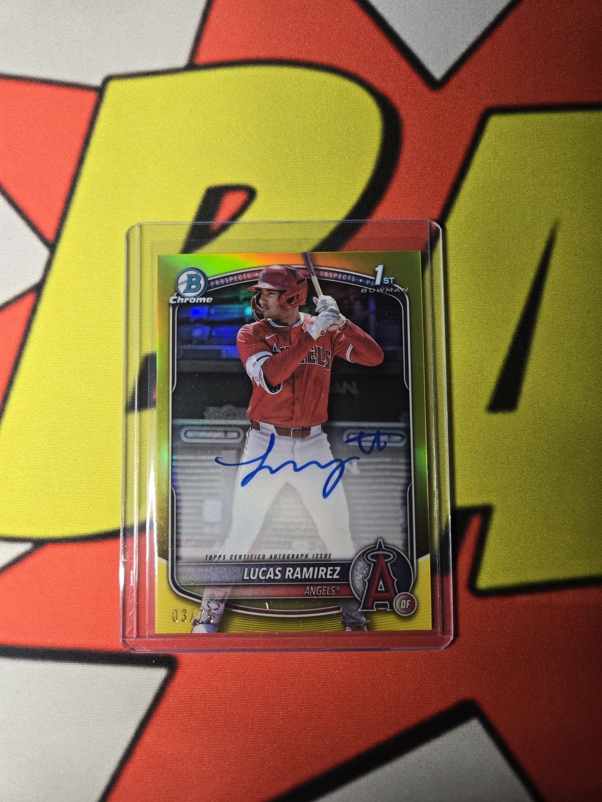 2025 Bowman #CPA-LR Lucas Ramirez Chrome Prospects Autographs Yellow #/75