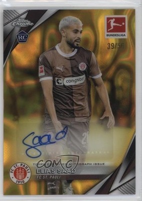 2024 Chrome Bundesliga Gold Lava Refractor 39/50 Elias Saad Rookie Auto RC 1m1a