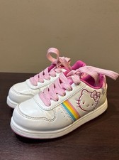 Hello Kitty Sanrio Kids Size 11 Sneakers White Pink Rainbow Low Top Shoes Girls