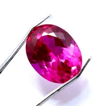 Natural Ceylon Pink Sapphire Certified 11.55 Ct Oval Cut Faceted Loose Gemstone