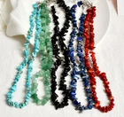 5 Strand Mixed Natural Gemstone Freeform Chips Necklace 17.5inch