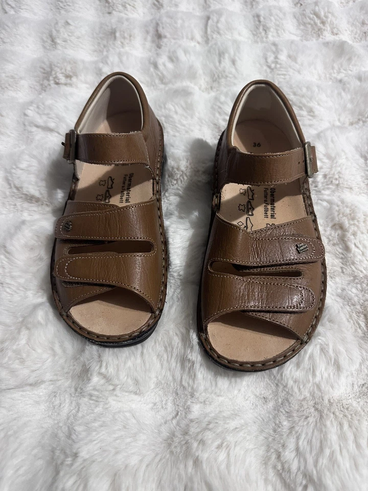 Sandalias informales de cuero para mujer Finn Comfort Baltrum marrón nuez - EU 36 Foto 3 de 4