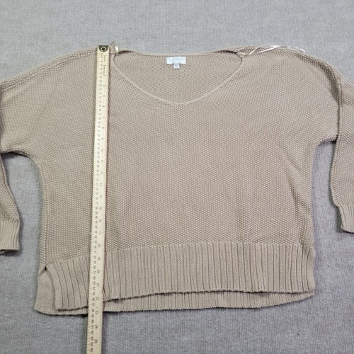 Lucky Brand Sweater Women's XL Beige Chunky Knit V-Neck Long Sleeve Preppy Cozy - Picture 7 of 10