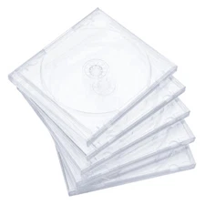 50/100 Slim 5.2mm Single PP Poly Plastic CD Jewel Disc Cases Storage Clear Tray