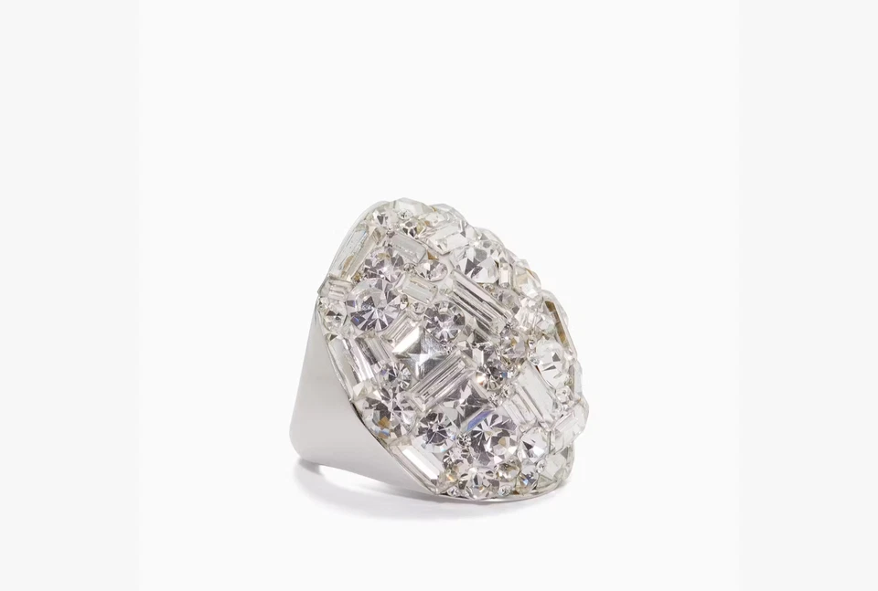 KATE SPADE New York Brilliant Statement Ring-Silver/Rhinestones NWT $110 Sz.7 - Image 2 of 4
