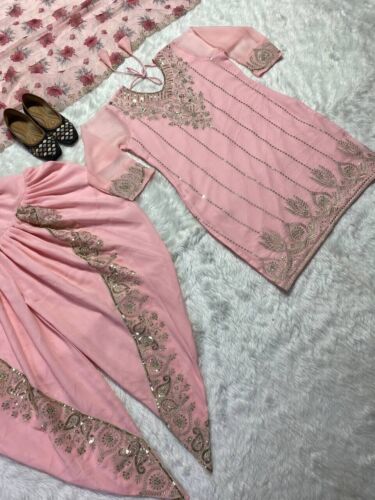 DRESS BOLLYWOOD SUIT PAKISTANI INDIAN WEDDING DHOTI TOP SALWAR KAMEEZ PARTY WEAR - Picture 6 of 16