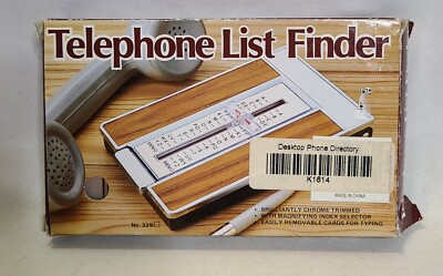 Vintage Repertoire Telephone  List Finder  Phone Number A-Z Black Chrome NEW MCM