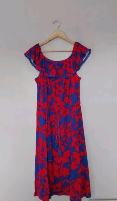 #ad #ad Isaac Mizrahi Live Regular Printed Floral Midi Dress Extra Large Blue QVC. GBP 15.00