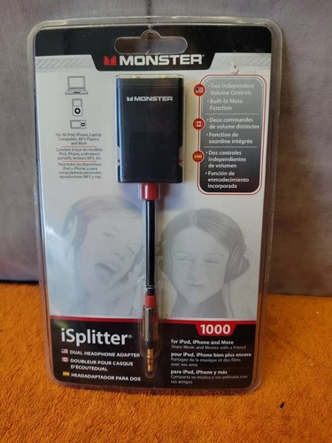 Monster iSplitter 1000 DUAL Headphone Adapter 3.5mm AUX -Black/129341-00 - Picture 2 of 5
