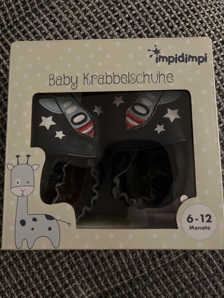 Schuhe IMPIDIMPI * Leder Hausschuhe Krabbelschuhe Baby * Gr 6 - 12M  Ohne Karton