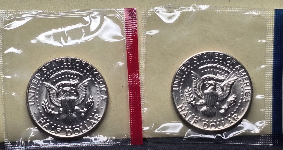 1984 P & D Kennedy Half Dollar 50C Philadelphia Denver in Mint Cello Free Ship - Image 2 of 2