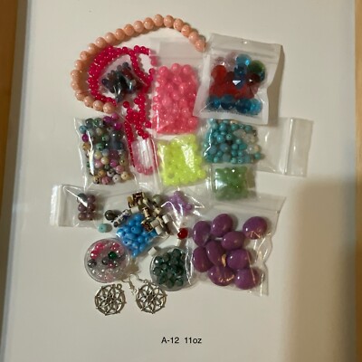 BEAD LOT! STASH BUILDERS! BEADS & FINDINGS LOT ! MIXED VINTAGE-NOW  11oz A-12