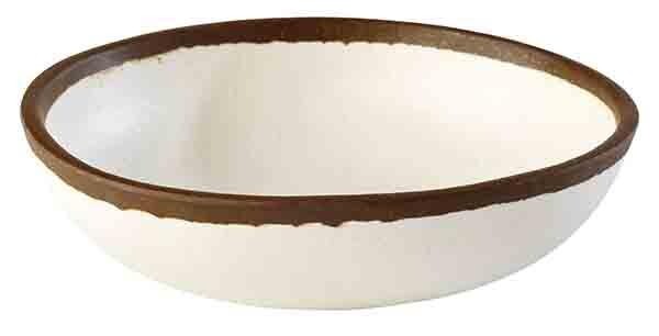4 StüCk Schale Dessertschale Salatschale Melamin Weiß Braun Ø X H 165 X 40 Mm-image