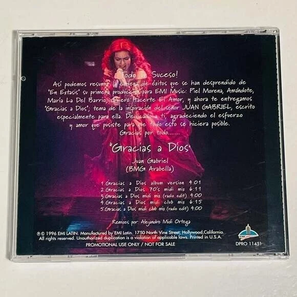 Very RARE CD! Thalia - Gracias A Dios CD Single Promo EMI Latin Mint Condition - Image 2 of 2