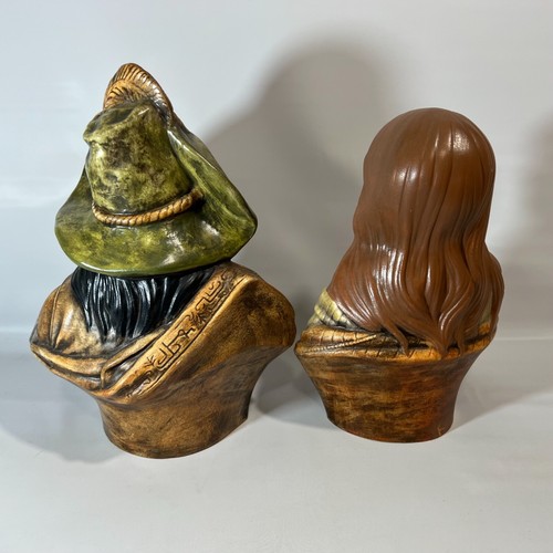 VTG PAIR HOLLAND MOLD PIRATE GYPSY WENCH CERAMIC STATUE FIGURINE BUST SET n - Picture 6 of 10