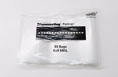 50 Zippit Reloc Bags 6'' x 9'' Heavy Duty 6 Mil Thick Strong Reclosable Clear 6x9 