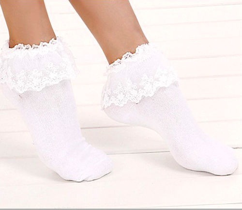 Sweet Cute Princess Girl Vintage Lace Ruffle Frilly Ankle Socks - Bild 8 von 8