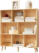 Solid 8-Cube Wooden Bookcase - Stylish Storage for Office & Home Shelving