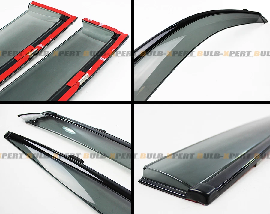 FOR 2014-2024 INFINITI Q50 S VIP CLIP-ON SMOKE TINTED WINDOW VISOR W/ BLACK TRIM - Image 3 of 4