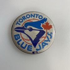 MLB Toronto Blue Jays Vintage 1980's 13/4 Inch Team Logo Pinback Button abu