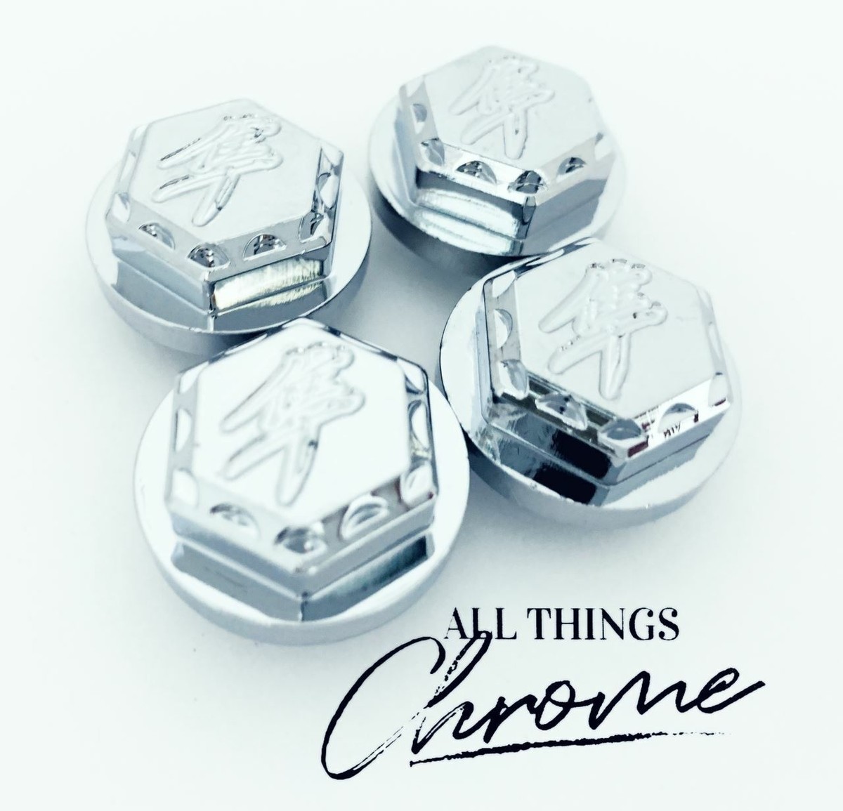 HAYABUSA CHROME DIAMOND CUT TRIPLE TREE BOLT CAPS/COVERS 99-22