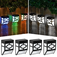 4Pack Solar Fence Lights LED Outdoor Garden Yard Driveway Pathway Deck Wall Lamp