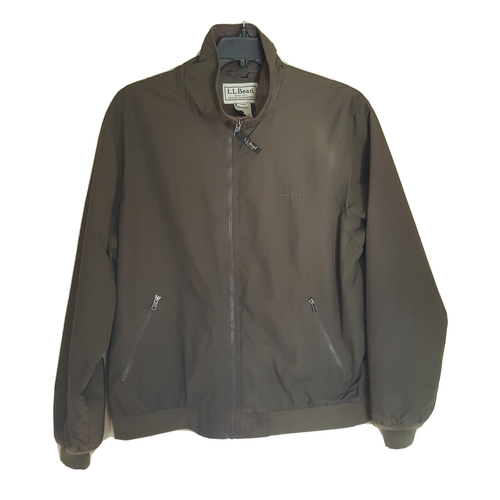 LL Bean Warm Up Jacket Mens Large Green Bomber Plaid Flannel Lined 500395